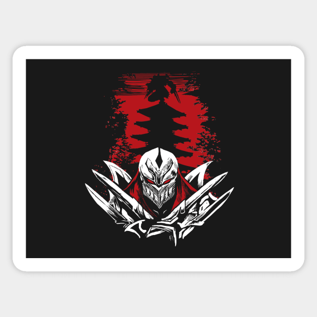 Zed, the Master of Shadows Sticker by MizukamiDesigns